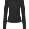 Culver draperad twiststickad topp – svart Culver draperad twiststickad topp – svart