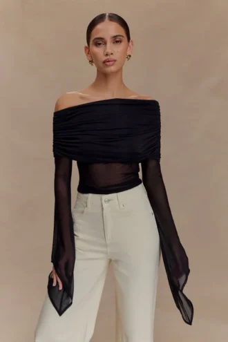 Dahlia enaxlad topp – svart