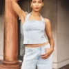 Dayna Denim Halter Top – Ljusblå Dayna Denim Halter Top – Ljusblå