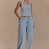 Dayna Denim Halter Top – Ljusblå Dayna Denim Halter Top – Ljusblå