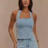 Dayna Denim Halter Top – Ljusblå Dayna Denim Halter Top – Ljusblå