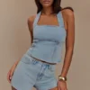 Dayna Denim Halter Top – Ljusblå Dayna Denim Halter Top – Ljusblå