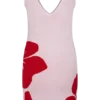 Dorothy miniklänning i stickat med tryck – rött Deco Fleur-tryck Dorothy miniklänning i stickat med tryck – rött Deco Fleur-tryck