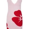 Dorothy miniklänning i stickat med tryck – rött Deco Fleur-tryck Dorothy miniklänning i stickat med tryck – rött Deco Fleur-tryck