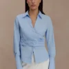 Eugenia Wrap Cotton Shirt – Blå Eugenia Wrap Cotton Shirt – Blå