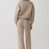 Evan stickade byxor med vida ben – beige melerad Evan stickade byxor med vida ben – beige melerad