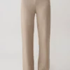 Evan stickade byxor med vida ben – beige melerad Evan stickade byxor med vida ben – beige melerad