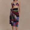 Evie Chiffon Sarong – Multi Fluid Reverie-tryck