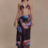 Evie Chiffon Sarong – Multi Fluid Reverie-tryck