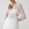 Frankie Organza Cross Over-skjorta – Vit