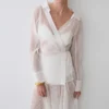 Frankie Organza Cross Over-skjorta – Vit