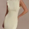 Galilea draperad maxiklänning i crepe – Lemon