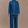 Lioda Oversized Denim Shirt – Dark Blue Lioda Oversized Denim Shirt – Dark Blue