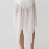 Haime Lace Hankie Midi-kjol – Elfenben Haime Lace Hankie Midi-kjol – Elfenben