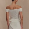 Haisley off-shoulder-stickad topp – elfenben Haisley off-shoulder-stickad topp – elfenben
