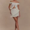 Haisley off-shoulder-stickad topp – elfenben Haisley off-shoulder-stickad topp – elfenben