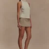 Hayes minikjol i imitationsmocka med bälte – sand Hayes minikjol i imitationsmocka med bälte – sand