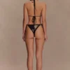 Huntleigh Crochet Bikini Bottom – Svart & guld solskensmönster