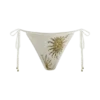 Huntleigh virkad bikinibotten – vit och guld solskensmönster