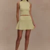 Indy Pointelle-stickad minikjol – Lemon