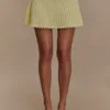Indy Pointelle-stickad minikjol – Lemon