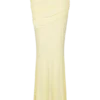 Irene rynkad stickad maxikjol – citron Irene rynkad stickad maxikjol – citron