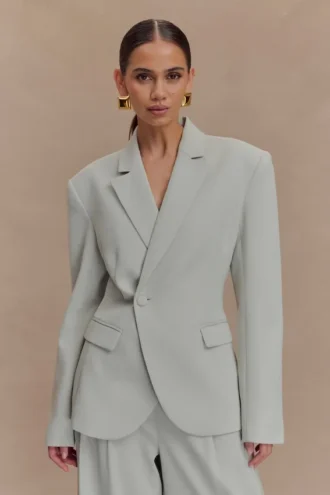 Jameson Cinched Suiting Blazer – Ljus salvia