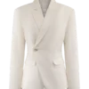 Jameson linneblazer med snörning – havremel Jameson linneblazer med snörning – havremel