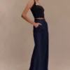 Jen Wide Leg Flare Denim Jeans – Indigoblå Jen Wide Leg Flare Denim Jeans – Indigoblå