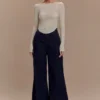 Jen Wide Leg Flare Denim Jeans – Indigoblå Jen Wide Leg Flare Denim Jeans – Indigoblå