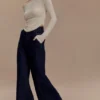 Jen Wide Leg Flare Denim Jeans – Indigoblå Jen Wide Leg Flare Denim Jeans – Indigoblå