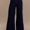 Jen Wide Leg Flare Denim Jeans – Indigoblå Jen Wide Leg Flare Denim Jeans – Indigoblå