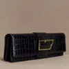 Jessica clutch i imiterat krokodilläder – svart Jessica clutch i imiterat krokodilläder – svart