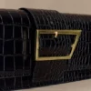 Jessica clutch i imiterat krokodilläder – svart Jessica clutch i imiterat krokodilläder – svart