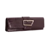 Jessica clutch i imiterat krokodilläder – vinröd Jessica clutch i imiterat krokodilläder – vinröd
