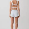 Josephine bomullsshorts med midjeband – isblå Josephine bomullsshorts med midjeband – isblå