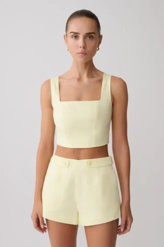 Josephine kort topp med öppen rygg – Lemon