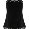 Judith strapless topp med vågig kant – svart Judith strapless topp med vågig kant – svart