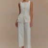 Kaitlyn korta jeans med vida ben – Vit Kaitlyn korta jeans med vida ben – Vit