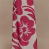 Katalina Chiffon Maxikjol – Röd Deco Fleur-tryck