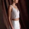 Kathia Pearl handbroderad topp – vit Kathia Pearl handbroderad topp – vit