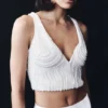 Kathia Pearl handbroderad topp – vit Kathia Pearl handbroderad topp – vit