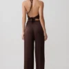 Mariana Halter Silk Blend Sleeveless Top – Dark Chocolate Mariana Halter Silk Blend Sleeveless Top – Dark Chocolate