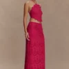 Kensley Broderie halterneck-top – Dragonfruit Kensley Broderie halterneck-top – Dragonfruit