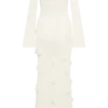 Kiki Off Shoulder Knit Rose Maxi Klänning – Ivory Kiki Off Shoulder Knit Rose Maxi Klänning – Ivory