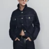 Kirra Cinched Denim Jacket – tvättad indigoblå Kirra Cinched Denim Jacket – tvättad indigoblå