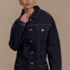 Kirra Cinched Denim Jacket – tvättad indigoblå Kirra Cinched Denim Jacket – tvättad indigoblå