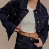 Kirra Cinched Denim Jacket – tvättad indigoblå Kirra Cinched Denim Jacket – tvättad indigoblå
