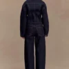 Kirra Cinched Denim Jacket – tvättad indigoblå Kirra Cinched Denim Jacket – tvättad indigoblå