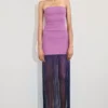 Koah Fringe Bandage Knit Maxi Klänning – Lila Koah Fringe Bandage Knit Maxi Klänning – Lila
